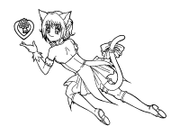A coloring page of tokyo mew mew